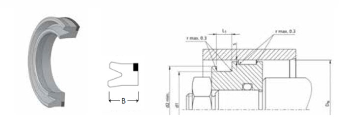 İS14 PISTON U-CUP (WITH SUPPORT RING)